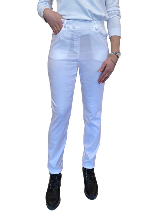 Adelina Cotton stretch wit Lady's Club damesmode